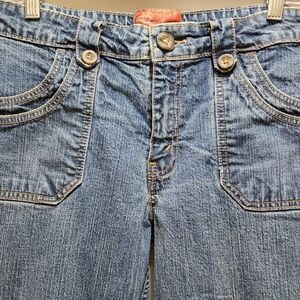 Levi's Capri Jeans Women's 14 Blue Stretch Mom Front Pockets Levi Signature